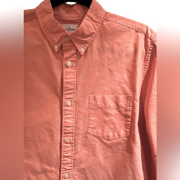 2 Men's CLASSIC OXFORD SHIRTS Hurley & GAP, Denim Blue and Coral. Both size L - Picture 9 of 15